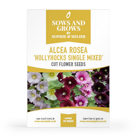 Alcea Rosea 'Hollyhocks Single Mixed' Cut Flower Seeds