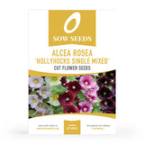 Alcea Rosea 'Hollyhocks Single Mixed' Cut Flower Seeds