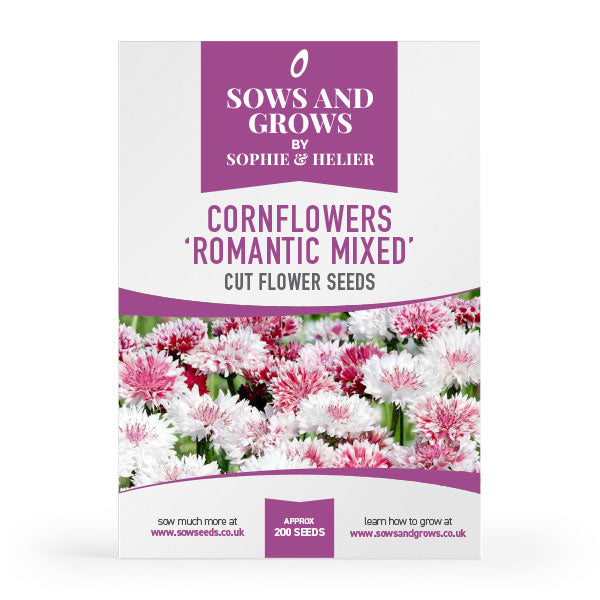 Cornflowers Romantic Mixed Cut Flower Seeds