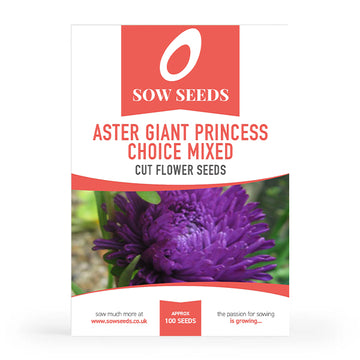Aster Giant Princess Choice Mixed Cut Flower Seeds