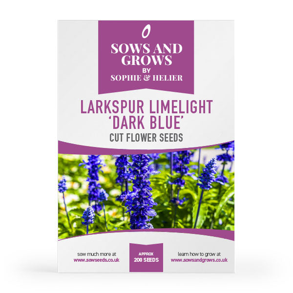 Larkspur	Limelight Series Dark Blue Cut Flower Seeds