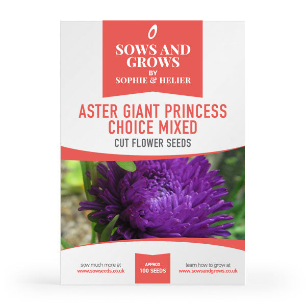 Aster Giant Princess Choice Mixed Cut Flower Seeds