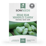 Broad Bean Aquadulce claudia vegetable Seed Packet