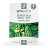 runner bean white lady vegetable seeds 